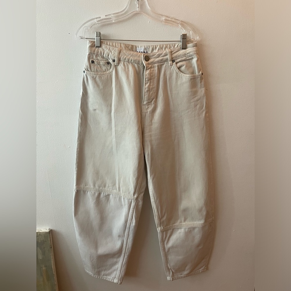 GANNI Painters paint white / cream jean